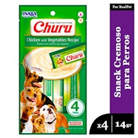 Snack Cremoso Perro Churu Pollo y Vegetales 1 sobre x4 tubos